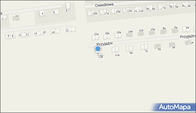 Janczewo, Przyjaźni, 13b, mapa Janczewo