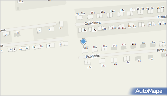 Janczewo, Przyjaźni, 20b, mapa Janczewo