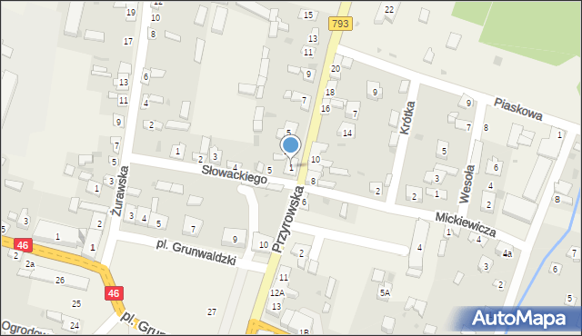 Janów, Przyrowska, 1, mapa Janów