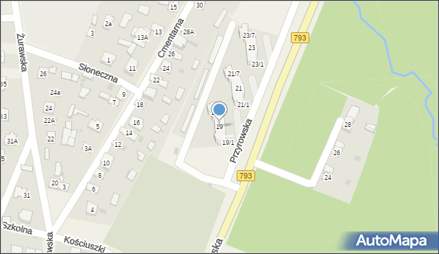Janów, Przyrowska, 19, mapa Janów