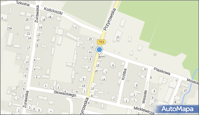 Janów, Przyrowska, 20, mapa Janów