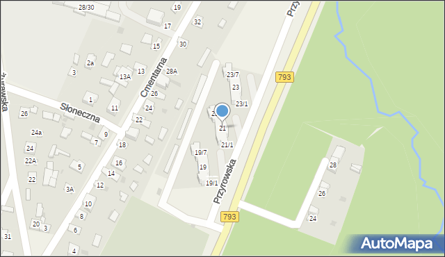 Janów, Przyrowska, 21, mapa Janów