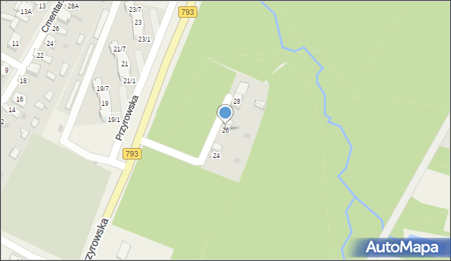 Janów, Przyrowska, 26, mapa Janów