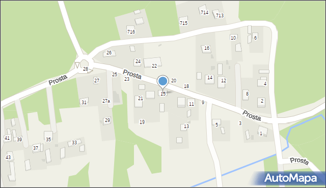 Jasień, Prosta, 15, mapa Jasień