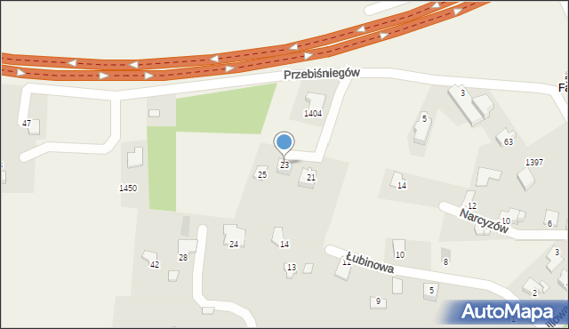 Jasienica, Przebiśniegów, 23, mapa Jasienica