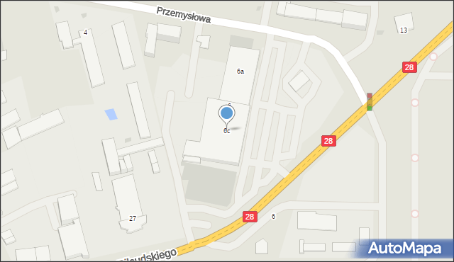 Jasło, Przemysłowa, 6c, mapa Jasła