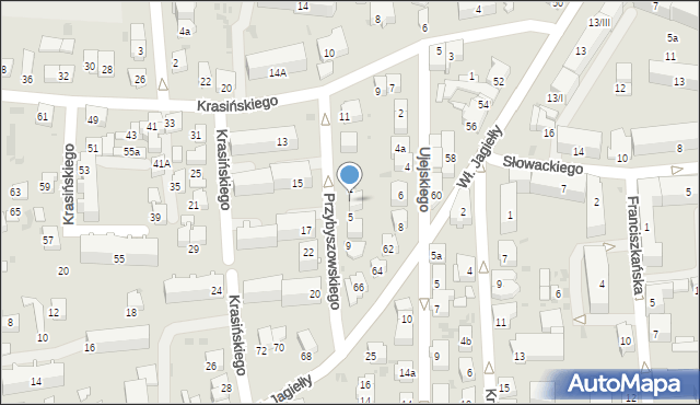 Jasło, Przybyszowskiego Zbigniewa, dr., 3, mapa Jasła