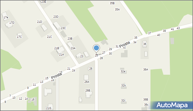 Jastkowice, Prosta, 25, mapa Jastkowice