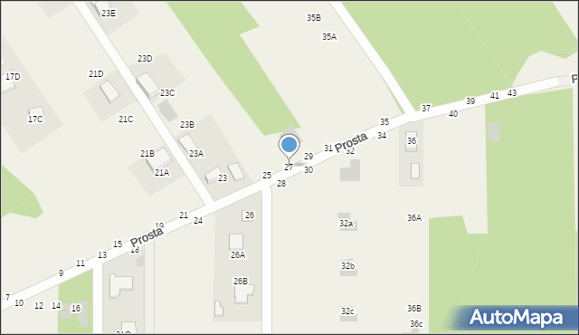 Jastkowice, Prosta, 27, mapa Jastkowice