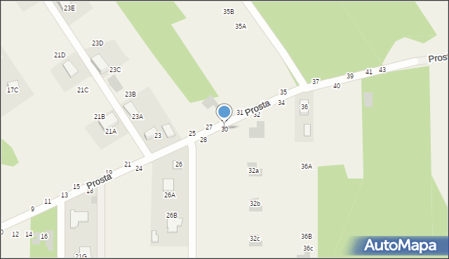 Jastkowice, Prosta, 30, mapa Jastkowice