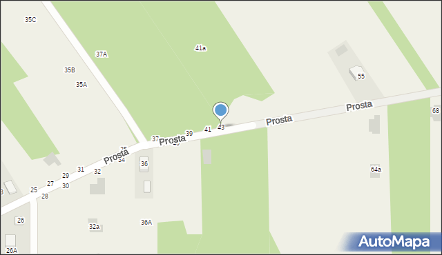 Jastkowice, Prosta, 43, mapa Jastkowice