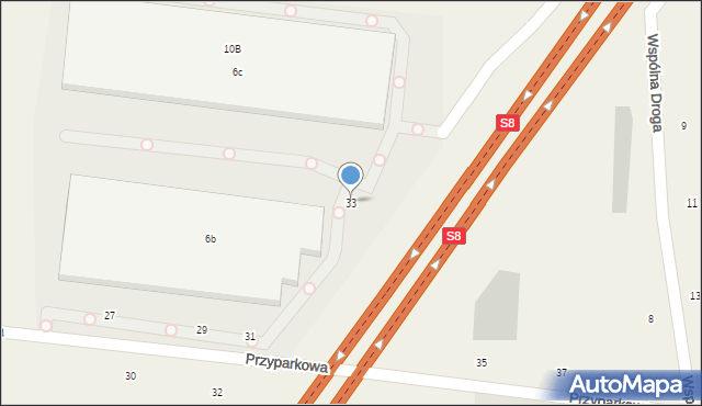 Jawczyce, Przyparkowa, 33, mapa Jawczyce
