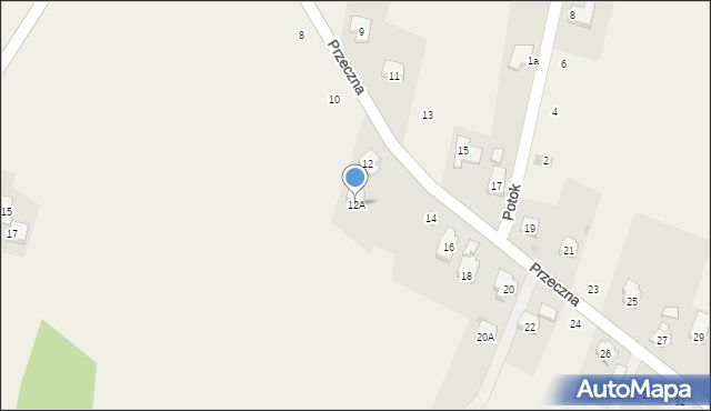Jawiszowice, Przeczna, 12A, mapa Jawiszowice