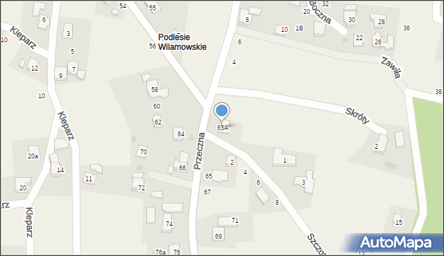 Jawiszowice, Przeczna, 63A, mapa Jawiszowice