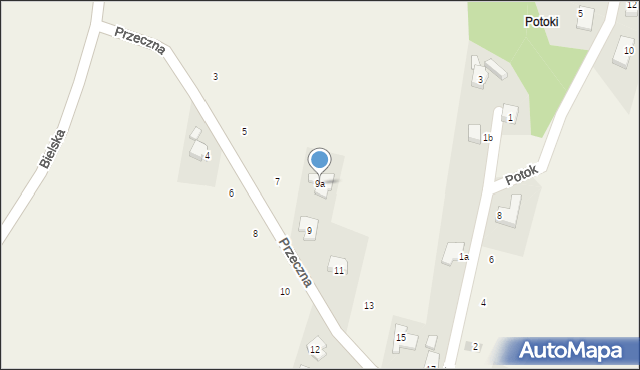 Jawiszowice, Przeczna, 9a, mapa Jawiszowice