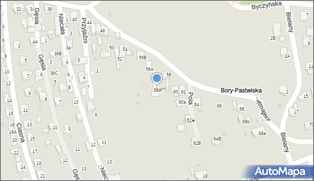 Jaworzno, Przerwy-Tetmajera Kazimierza, 58A, mapa Jaworzno