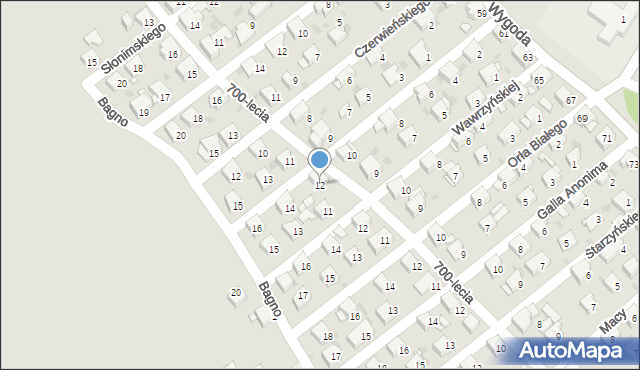 Jaworzno, Prądzyńskiego Ignacego, gen., 12, mapa Jaworzno