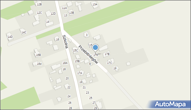 Jazgarzew, Przebiśniegów, 17b, mapa Jazgarzew