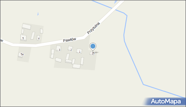 Jaźwie, Przytulna, 15, mapa Jaźwie