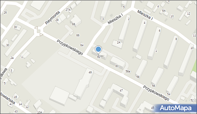 Jędrzejów, Przypkowskiego Feliksa, 62, mapa Jędrzejów