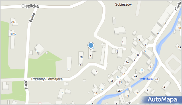 Jelenia Góra, Przerwy-Tetmajera Kazimierza, 5A, mapa Jelenia Góra