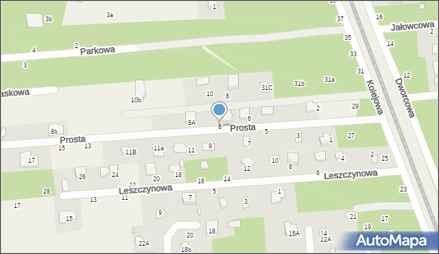 Jeziórko, Prosta, 8, mapa Jeziórko