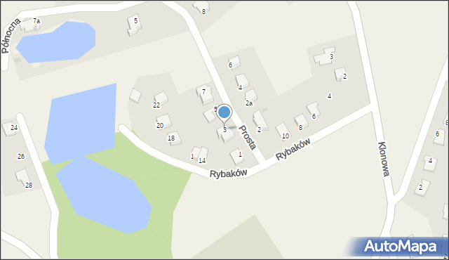 Jonkowo, Prosta, 3, mapa Jonkowo