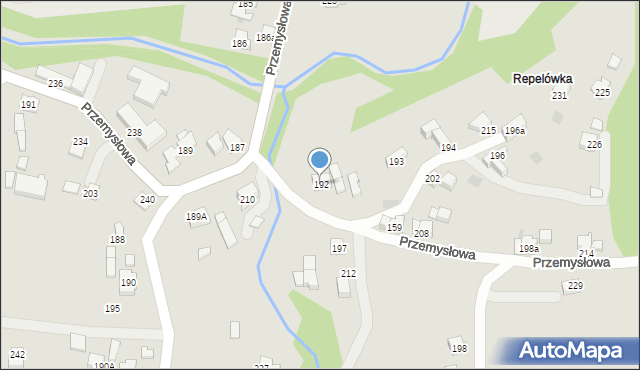 Jordanów, Przemysłowa, 192, mapa Jordanów