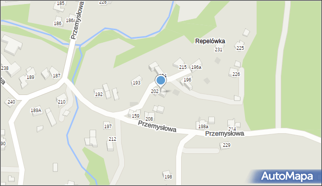 Jordanów, Przemysłowa, 202A, mapa Jordanów