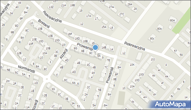 Józefosław, Prowansji, 9B, mapa Józefosław