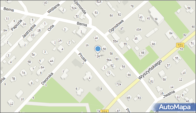 Józefów, Prusa, 1A, mapa Józefów