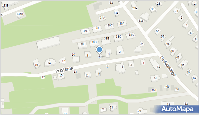 Józefów, Przyjazna, 6, mapa Józefów