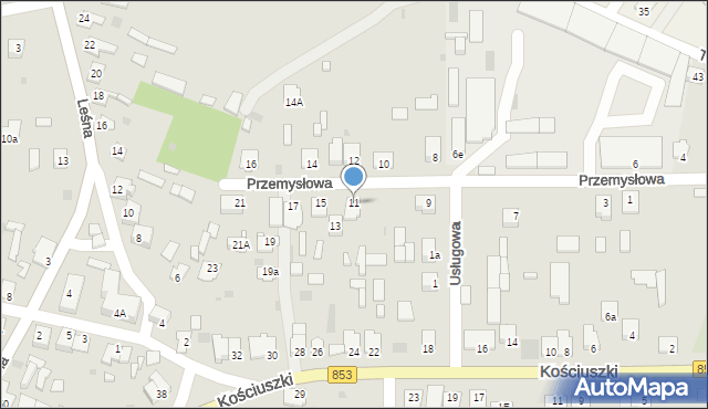 Józefów, Przemysłowa, 11, mapa Józefów