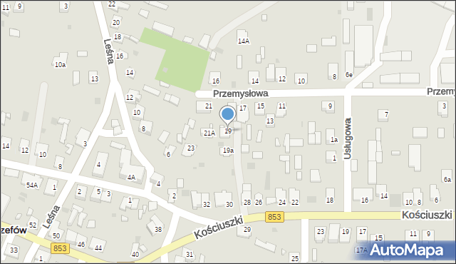 Józefów, Przemysłowa, 19, mapa Józefów