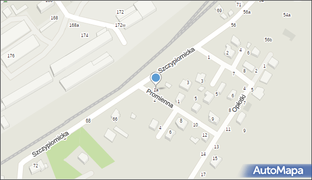 Kalisz, Promienna, 1a, mapa Kalisza
