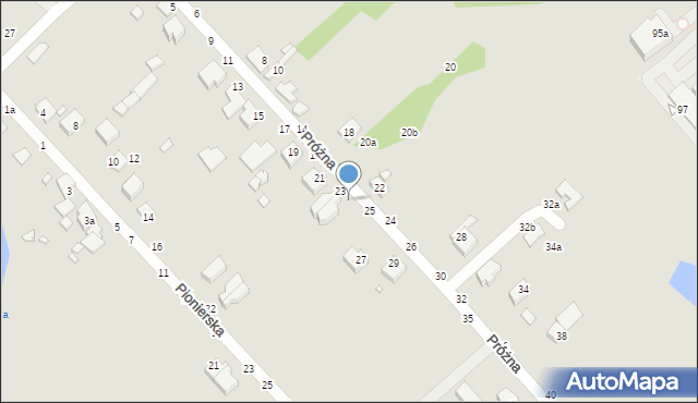 Kalisz, Próżna, 23a, mapa Kalisza