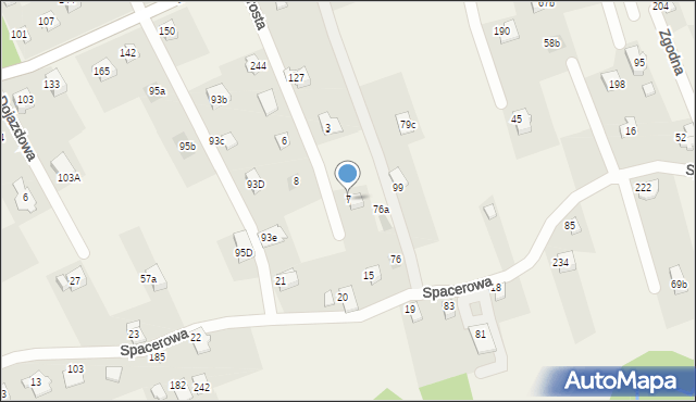 Kalna, Prosta, 7, mapa Kalna