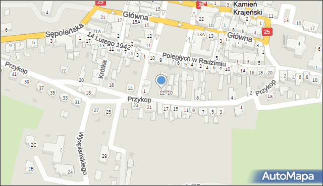 Kamień Krajeński, Przykop, 12, mapa Kamień Krajeński