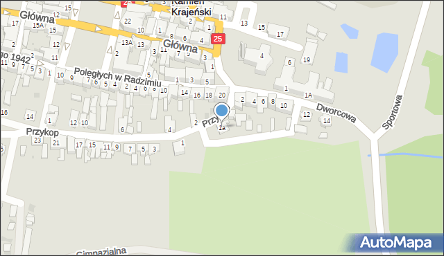 Kamień Krajeński, Przykop, 1a, mapa Kamień Krajeński