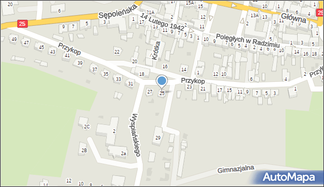 Kamień Krajeński, Przykop, 25, mapa Kamień Krajeński
