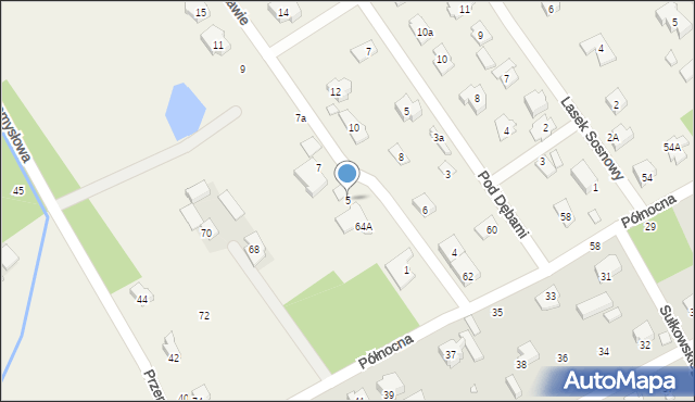 Kamionka, Przy Stawie, 5, mapa Kamionka