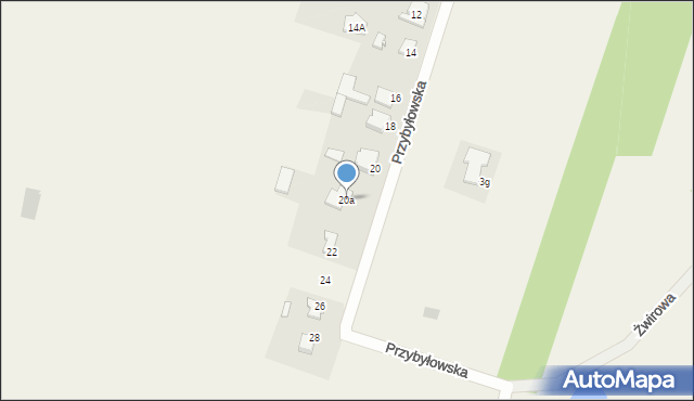 Kamyk, Przybyłowska, 20a, mapa Kamyk