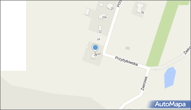 Kamyk, Przybyłowska, 28, mapa Kamyk