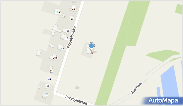 Kamyk, Przybyłowska, 3g, mapa Kamyk