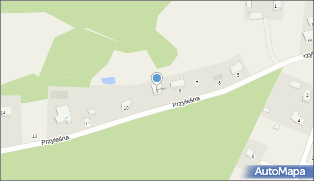 Karczemki, Przyleśna, 9, mapa Karczemki