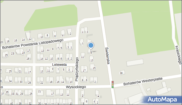 Karczew, Prądzyńskiego Ignacego, gen., 9, mapa Karczew