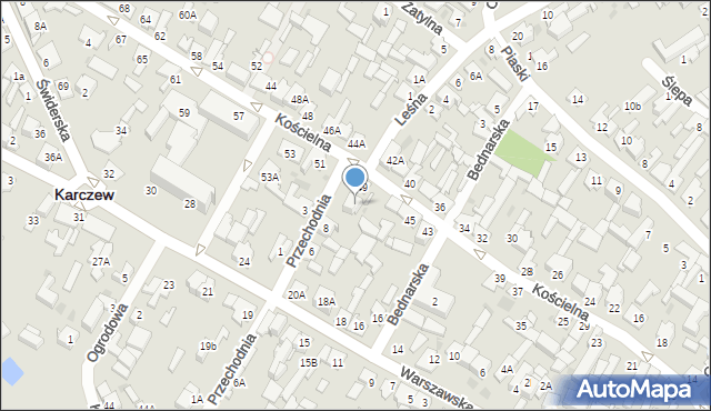 Karczew, Przechodnia, 10, mapa Karczew