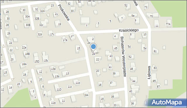 Kartuzy, Prokowska, 24, mapa Kartuzy