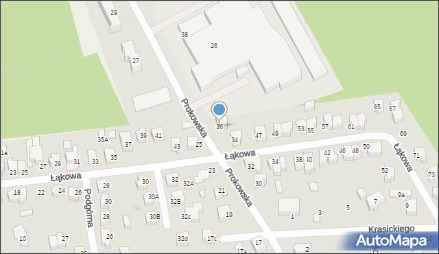 Kartuzy, Prokowska, 36, mapa Kartuzy