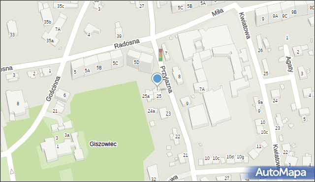 Katowice, Przyjazna, 26, mapa Katowic